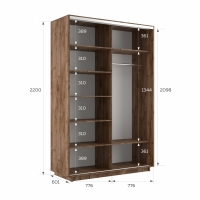 Шкаф-купе Фотопечать, 2дв. Абстракция серая, 160х60х220, Крафт табачный