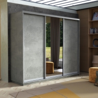 Шкаф-купе Экспресс 3дв. ДСП/Зеркало/ДСП, 180х60х220, Бетон