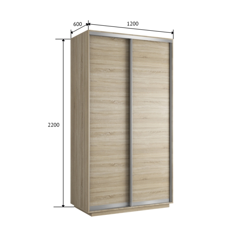 Шкаф-купе Экспресс Хит, 2дв.-ДСП, 120х60х220, Сонома