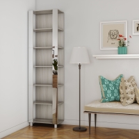 Стеллаж модульный Мебельная компания Е1 Универсальный Зеркало 35х44х240, Ясень Шимо Светлый