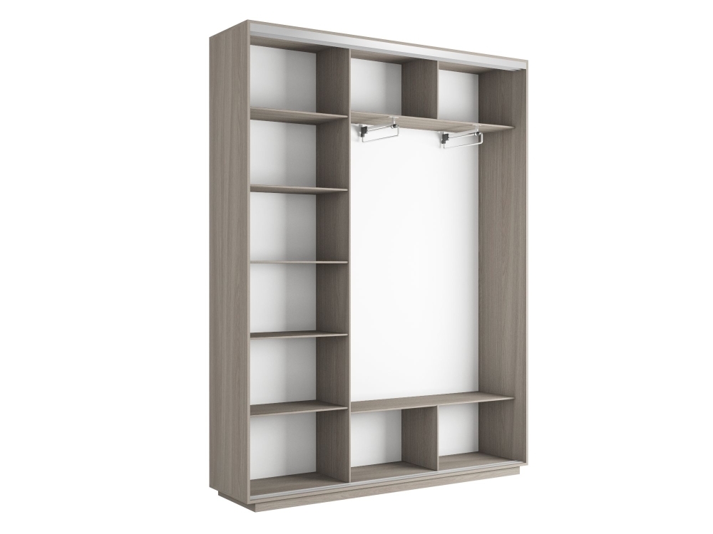 Шкаф-купе Экспресс, 2дв. ДСП/Зеркало, 180х45х240, Ясень шимо светлый