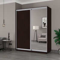 Шкаф-купе Экспресс, 2дв. ДСП/Зеркало, 180х45х240, Венге