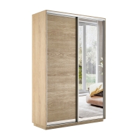 Шкаф-купе Экспресс, 2дв. ДСП/Зеркало, 140х45х220, Сонома