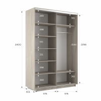 Шкаф-купе Фотопечать, 2дв. Абстракция бело-голубая, 120х60х240, Ясень шимо светлый