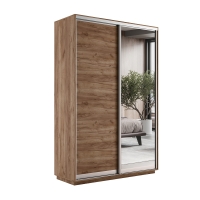 Шкаф-купе Экспресс, 2дв. ДСП/Зеркало, 120х45х220, Крафт табачный