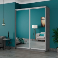 Шкаф-купе Экспресс, 2дв.-Зеркала, 180х45х220, Бетон