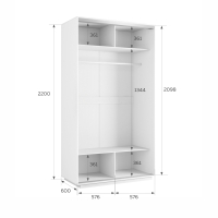 Шкаф-купе Экспресс Хит, 2дв.-зеркала, 120х60х220, Белый
