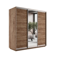 Шкаф-купе Экспресс 3дв. ДСП/Зеркало/ДСП, 180х60х240, Крафт табачный