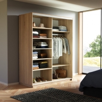 Шкаф-купе Экспресс, 2дв.-Зеркала, 120х60х240, Сонома