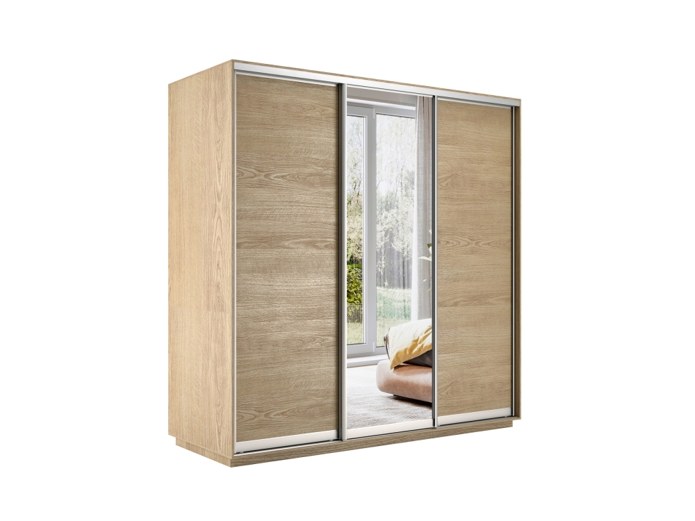 Шкаф-купе Экспресс 3дв. ДСП/Зеркало/ДСП, 180х60х240, Сонома