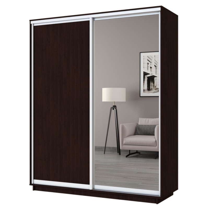 Шкаф-купе Экспресс, 2дв. ДСП/Зеркало, 180х60х240, Венге