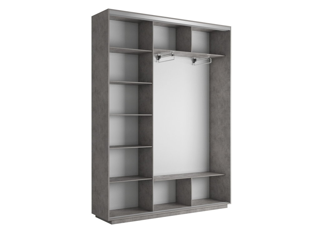 Шкаф-купе Экспресс 3дв.-зеркала, 210х45х220, Бетон
