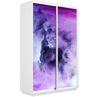 Шкаф-купе Фотопечать, 2дв. Фиолетовый дым, 160х60х240, Белый снег