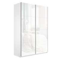 Шкаф-купе Прайм, 2дв. Белый Глянец/доводчики, 120х57х230, Белый снег