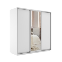 Шкаф-купе Экспресс 3дв. ДСП/Зеркало/ДСП, 180х60х220, Белый снег