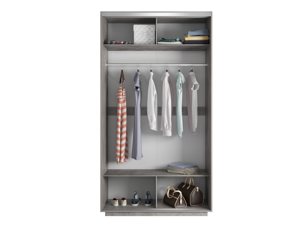 Шкаф-купе Экспресс Хит, 2дв.-зеркала, 120х60х220, Бетон