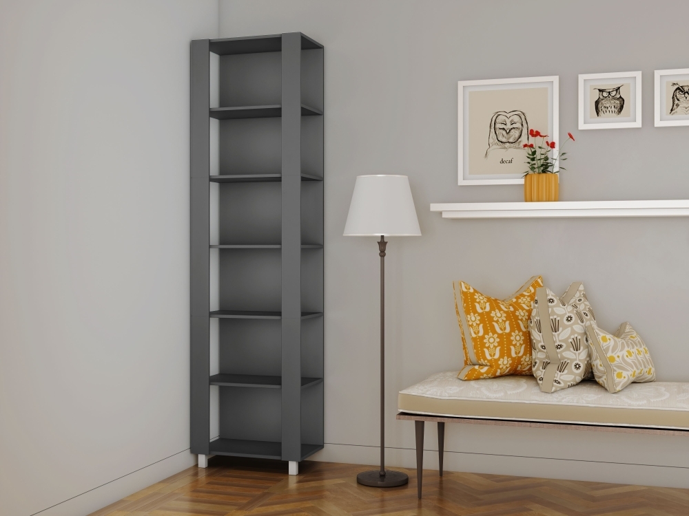 Стеллаж модульный Мебельная компания Е1 Универсальный 35х60х240, Серый диамант