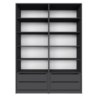 Распашной шкаф Локер 800+800 "WingLine" Серый диамант