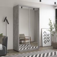 Шкаф-купе Экспресс Хит, 2дв.-зеркала, 120х60х220, Бетон