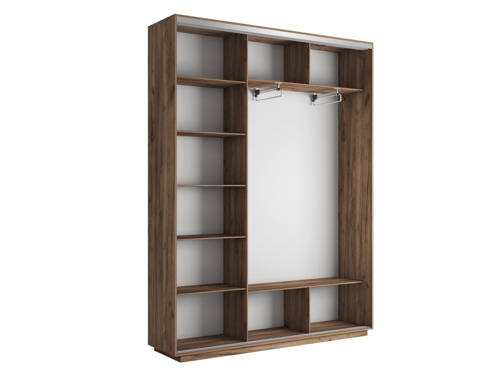 Шкаф-купе Экспресс, 2дв. ДСП/Зеркало, 180х45х220, Крафт табачный