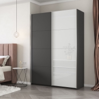 Шкаф-купе Прайм, 2дв. ДСП/Белый Глянец/доводчики, 120х57х230, Серый диамант