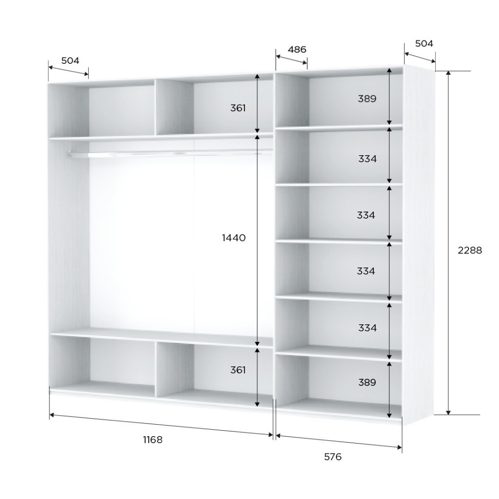Шкаф-купе Прайм 3дв.-ДСП/доводчики, 180х57х230, Белый Снег