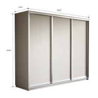 Шкаф-купе Экспресс 3дв.-ДСП, 180х60х240, Белый снег