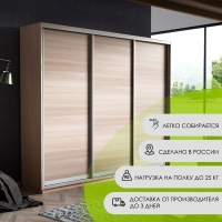 Шкаф-купе Экспресс 3дв. -ДСП, 180х45х240, Ясень шимо светлый