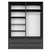 Распашной шкаф Локер 800+800 "Push to Move"/Левый Серый диамант