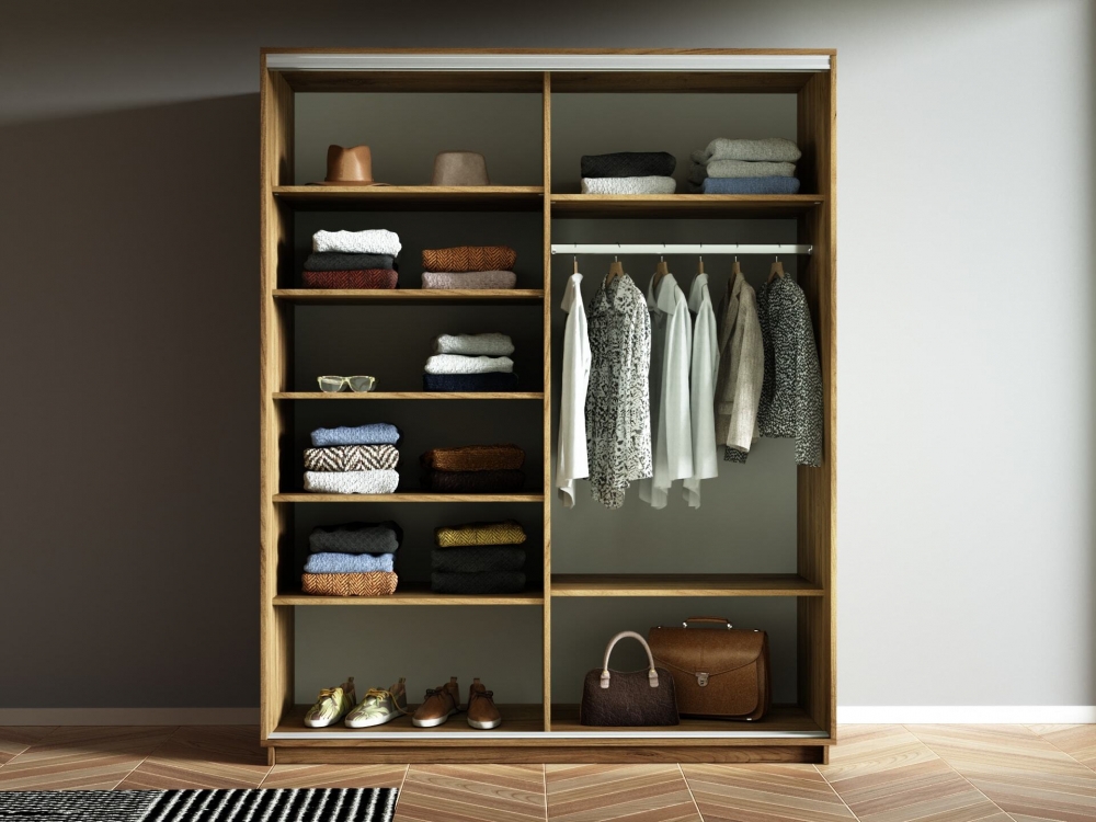 Шкаф-купе Экспресс, 2дв.-Зеркала, 120х60х240, Крафт табачный