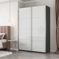 Шкаф-купе Прайм, 2дв. Белый Глянец/доводчики, 140х57х230, Серый диамант