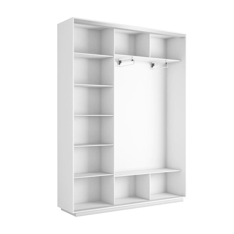 Шкаф-купе Фотопечать 3дв. Фиолетовый дым, 180х45х240, Белый снег