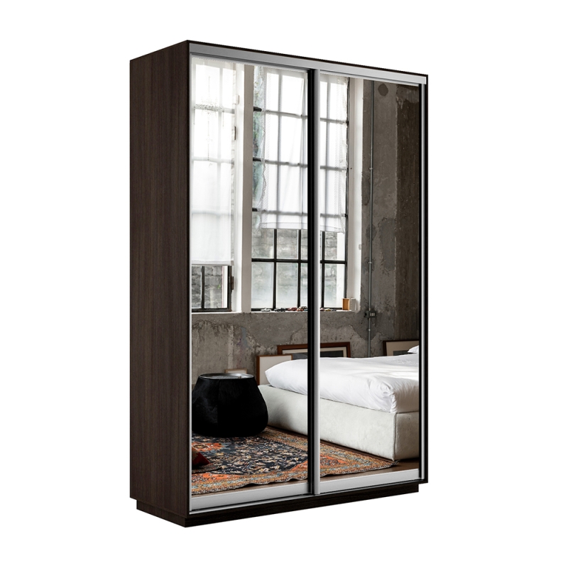 Шкаф-купе Экспресс, 2дв.-Зеркала, 160х45х220, Венге