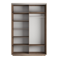 Шкаф-купе Фотопечать, 2дв. Листья золото, 140х60х240, Крафт табачный