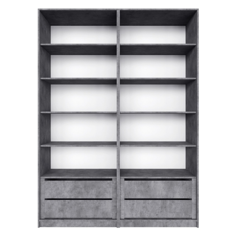 Распашной шкаф Локер 800+800 "Push to Move"/Правый Бетон