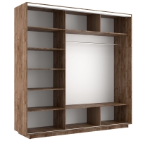 Шкаф-купе Экспресс, 2дв.-Зеркала, 180х60х240, Дуб табачный