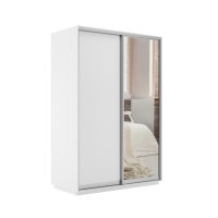 Шкаф-купе Экспресс, 2дв. ДСП/Зеркало, 160х60х240, Белый снег