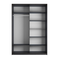 Шкаф-купе Прайм, 2дв. Зеркало/Белый Глянец/доводчики, 120х57х230, Венге