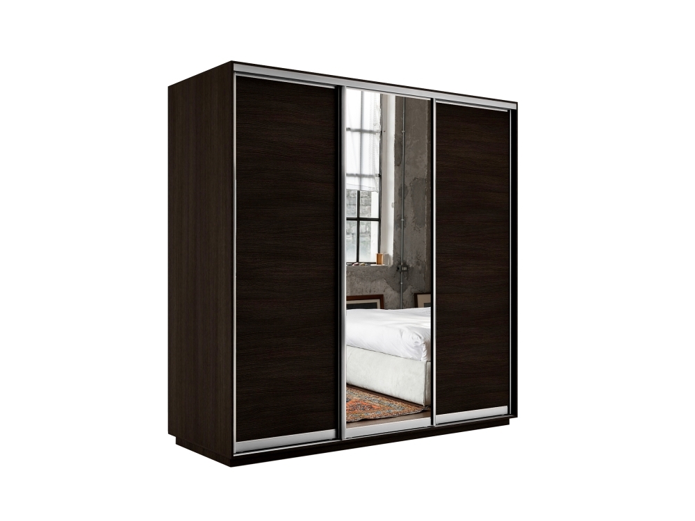 Шкаф-купе Экспресс 3дв. ДСП/Зеркало/ДСП, 180х60х220, Венге