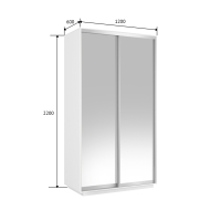 Шкаф-купе Экспресс Хит, 2дв.-зеркала, 120х60х220, Белый