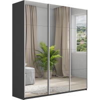 Шкаф-купе Прайм 3дв.-Зеркало/доводчики, 180х57х230, Серый диамант