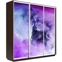 Шкаф-купе Фотопечать 3дв. Фиолетовый дым, 180х45х240, Венге