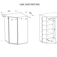 Шкаф распашной Распашной Угловой Экспресс 90х90х240 см