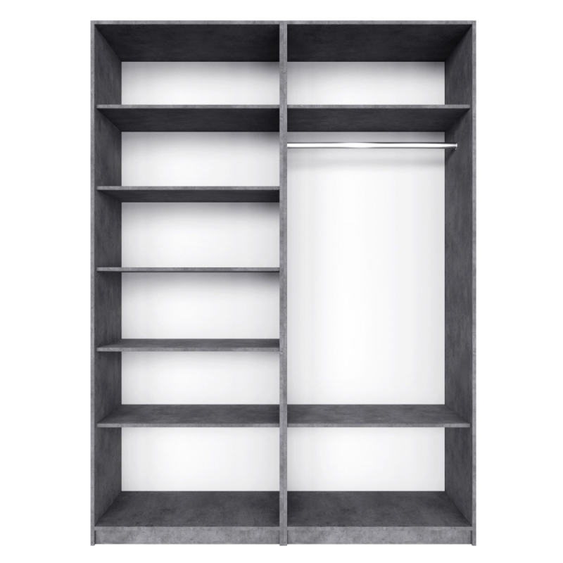 Распашной шкаф Локер 800+800 ("Push to Move"/Правый) Бетон