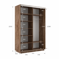 Шкаф-купе Фотопечать, 2дв. Абстракция серая, 120х60х220, Крафт табачный