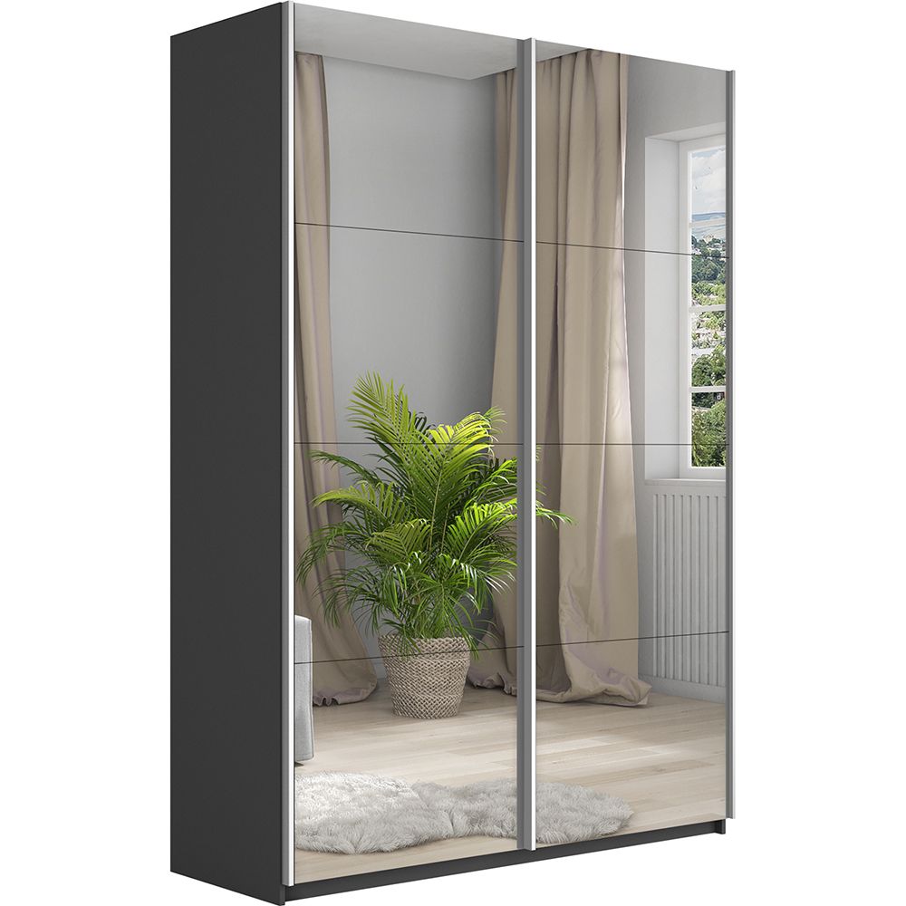 Шкаф-купе Прайм, 2дв.-Зеркало/доводчики, 120х57х230, Серый диамант