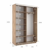 Шкаф-купе Фотопечать, 2дв. Абстракция серая, 120х45х220, Сонома