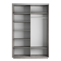 Шкаф-купе Экспресс, 2дв.-Зеркала, 120х60х240, Бетон