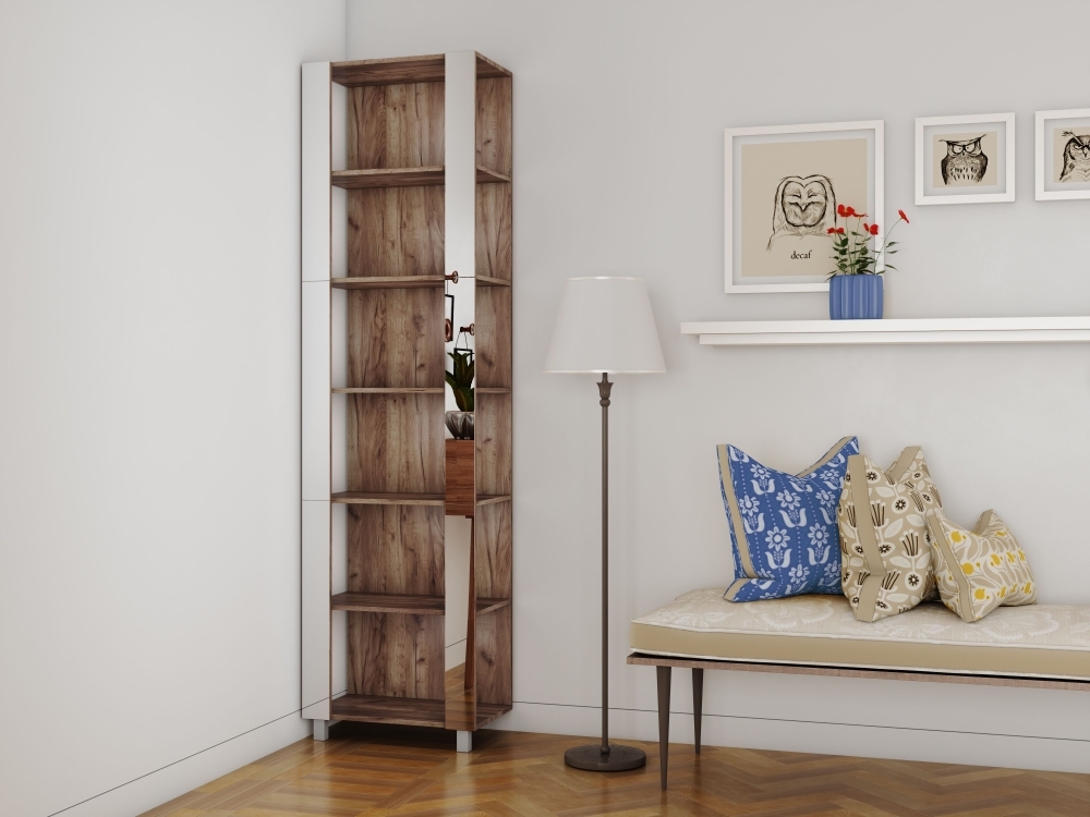 Стеллаж модульный Мебельная компания Е1 Универсальный Зеркало 35х60х220, Дуб табачный