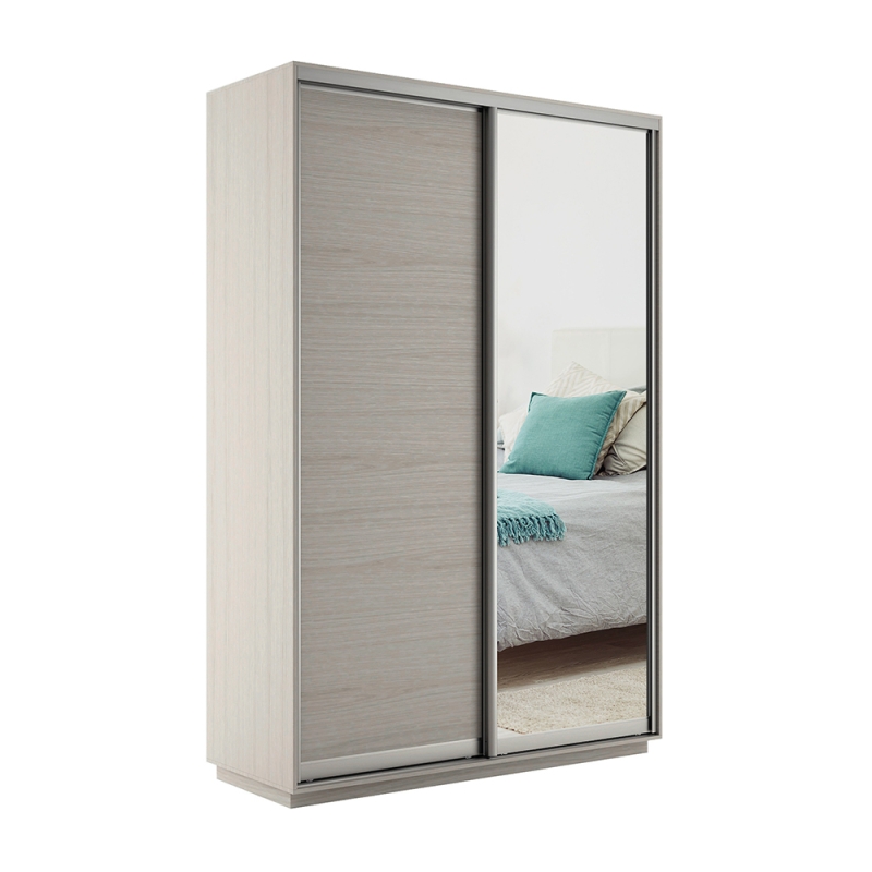 Шкаф-купе Экспресс, 2дв. ДСП/Зеркало, 120х45х220, Ясень Шимо светлый